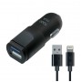 Автомобильное зарядное устройство для Apple InterStep 1 USB 1A + кабель Lightning, Black