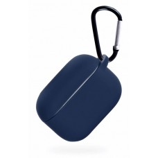 Чехол силиконовый для наушников Apple AirPods 3 с карабином (Темно-синий)