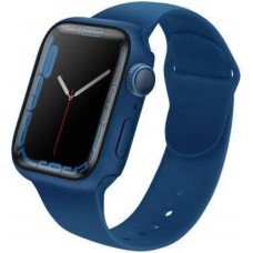 Чехол Uniq для Apple Watch 7 45 mm Legion +9H Curved glass (Синий)