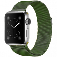 Ремешок Metalband для Apple Watch 42/44/45mm, миланский сетчатый (Темно-зеленый)