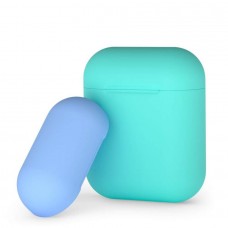 Чехол силиконовый Deppa для AirPods двухцветный (Мятный и голубой)