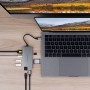 Переходник HyperDrive SLIM 8-in-1 USB-C Hub MacBook 2016/2017/2018 (Серебристый)