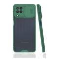 Чехол REALM со слайд-камерой для Samsung A02S (Темно-зеленый)