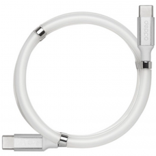 Кабель Deppa USB-C - USB-C, USB 2.0, 5A, 100Вт, 1.5м, магнитный органайзер (Белый)