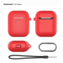 Чехол силиконовый Deppa для AirPods, карабин, ремешок (Красный)