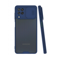 Чехол REALM со слайд-камерой для Samsung A02S (Темно-синий)