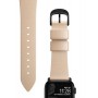 Ремешок Nomad Modern Slim Leather Strap для Apple Watch - 40/38mm. Материал: натуральная кожа. Цвет ремешка: бежевый (Черный)