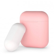 Чехол силиконовый Deppa для AirPods двухцветный (Розовый и белый)