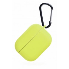 Чехол силиконовый для наушников Apple AirPods 3 с карабином (Желтый)