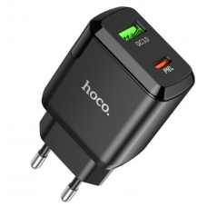 Сетевое зарядное устройство Hoco N5 USB A + Type C 20W (Черный)