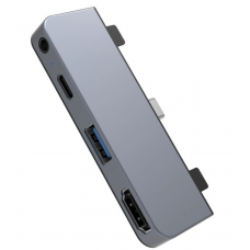 Переходник HyperDrive 4-in-1 USB-C Hub. Порты: USB-C, HDMI, USB-A, 3.5mm AUX (Серый космос)