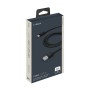 Дата-кабель Deppa Leather USB - Type-C, алюминий/экокожа, 1.2м (Черный)