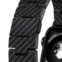 Ремешок Pitaka для Apple Watch 42/44/45 mm, Carbon Fiber Link Retro, полоска (Черно-серый)