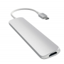 Переходник Satechi Slim Aluminum Type-C Multi-Port Adapter USB Type-C, 2хUSB 3.0, 4K HDMI (Серебряный)