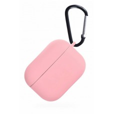 Чехол силиконовый для наушников Apple AirPods 3 с карабином (Розовый)