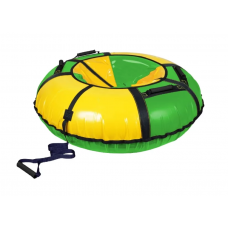 Надувная ватрушка (тюбинг) 110см "Классик"ТБ1К-110/ЗЖ, Nika, зеленый/желтый с автокамерой, уп.1