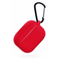 Чехол силиконовый для наушников Apple AirPods 3 с карабином (Красный)