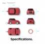 Чехол Elago для наушников Apple AirPods Unique Mini Car Silicone hang (Красный)