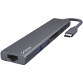 Адаптер Deppa для MacBook 7-в-1, HDMI, PD 2xUSB 3.0, RJ45, microSD/SD, (Графитовый)
