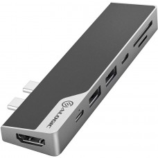 Адаптер ALOGICUSB-C MacBook Dock Nano Gen 2 HDMI, USB 3.0, USB-C x 2, SD, MicroSD (Серый космос)